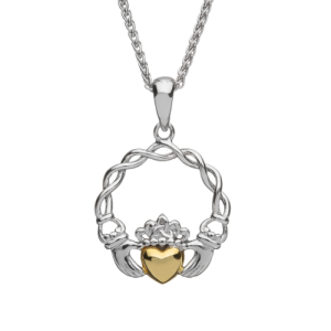 PENDANT - CLADDAGH WITH GOLD HEART