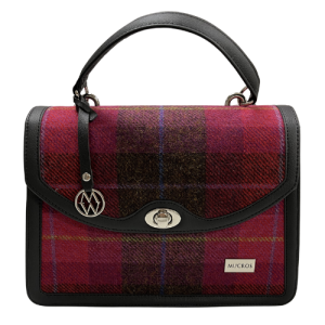 MUCROS 'ORLA' BAG - DEEP PINK TARTAN