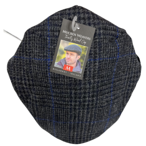 MUCROS 'TRINITY' WOOL CAP - GREY/BLUE CHECK