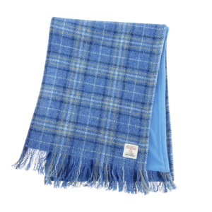 HARRIS TWEED SCARF - LIGHT BLUE CHECK