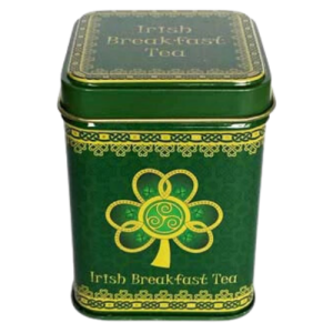 CLARA CRAFTS - IRISH BREAKFAST LOOSE LEAF TEA CADDY - SHAMROCK SPIRAL 95G