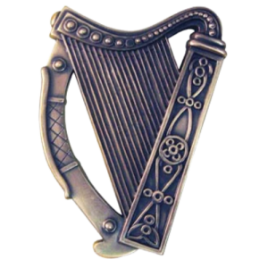 CELTIC SHADOWS - BRONZE PLATED WALL PLAQUE - IRISH HARP
