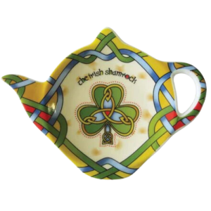 CLARA CRAFTS - BONE CHINA TEA BAG HOLDER - SHAMROCK