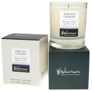 HIGHLAND SOAP CO HANDMADE NATURAL SOY WAX CANDLE - HIGHLAND LAVENDER
