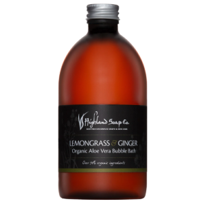 HIGHLAND SOAP CO ORGANIC ALOE VERA BUBBLE BATH - LEMONGRASS & GINGER 500ML