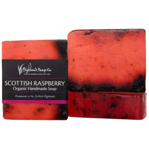 HIGHLAND SOAP CO ORGANIC HANDMADE SOAP - SCOTTISH RASPBERRY 150G