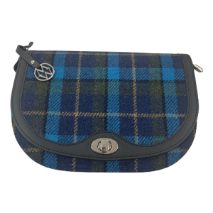 MUCROS WEAVERS ERIN HANDBAG - NAVYBLUE/TEAL CHECK