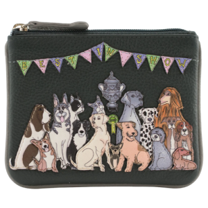 MALA LEATHER DOGS BEST IN SHOW CARD & COIN PURSE - DARK GREY