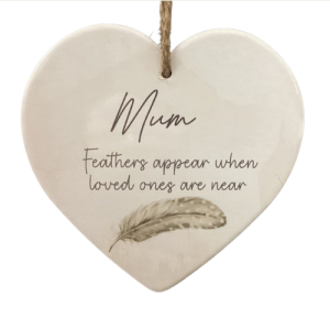 LANGS - CERAMIC PLAQUE - "MUM" FEATHERS