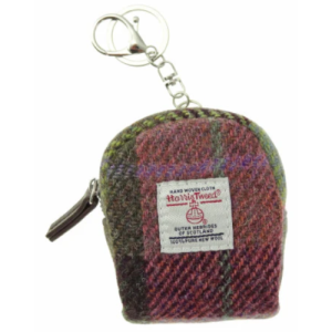 GLEN APPIN - HARRIS TWEED - MICRO BAG MUTED GREEN AND ROSE PINK