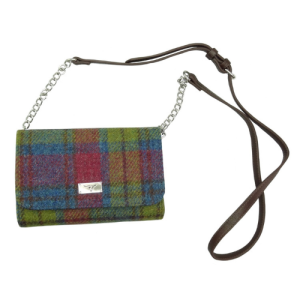 Harris Tweed 'Strathy' Wallet Shoulder Bag in Multi Colour Tartan