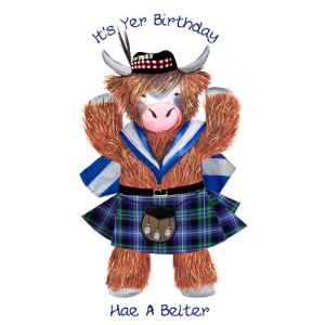 Birthday Card - Saltire Coo