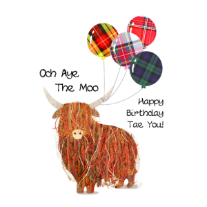 Birthday Card Och Aye The Moo